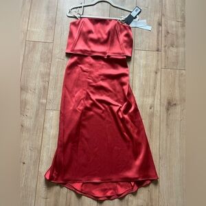 [NEW W/ TAGS] Halston Heritage Strapless Satin Dress